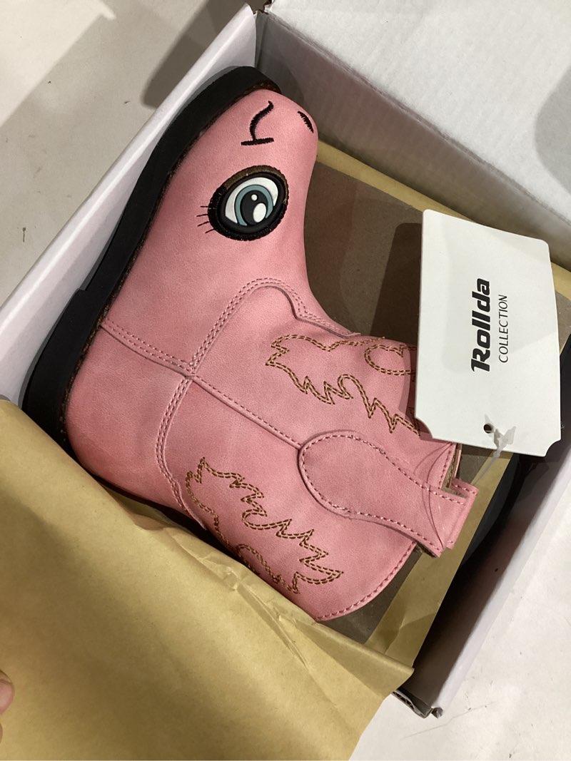 Condition photo showing New/Like New for Rolida baby cow boots pink size 7