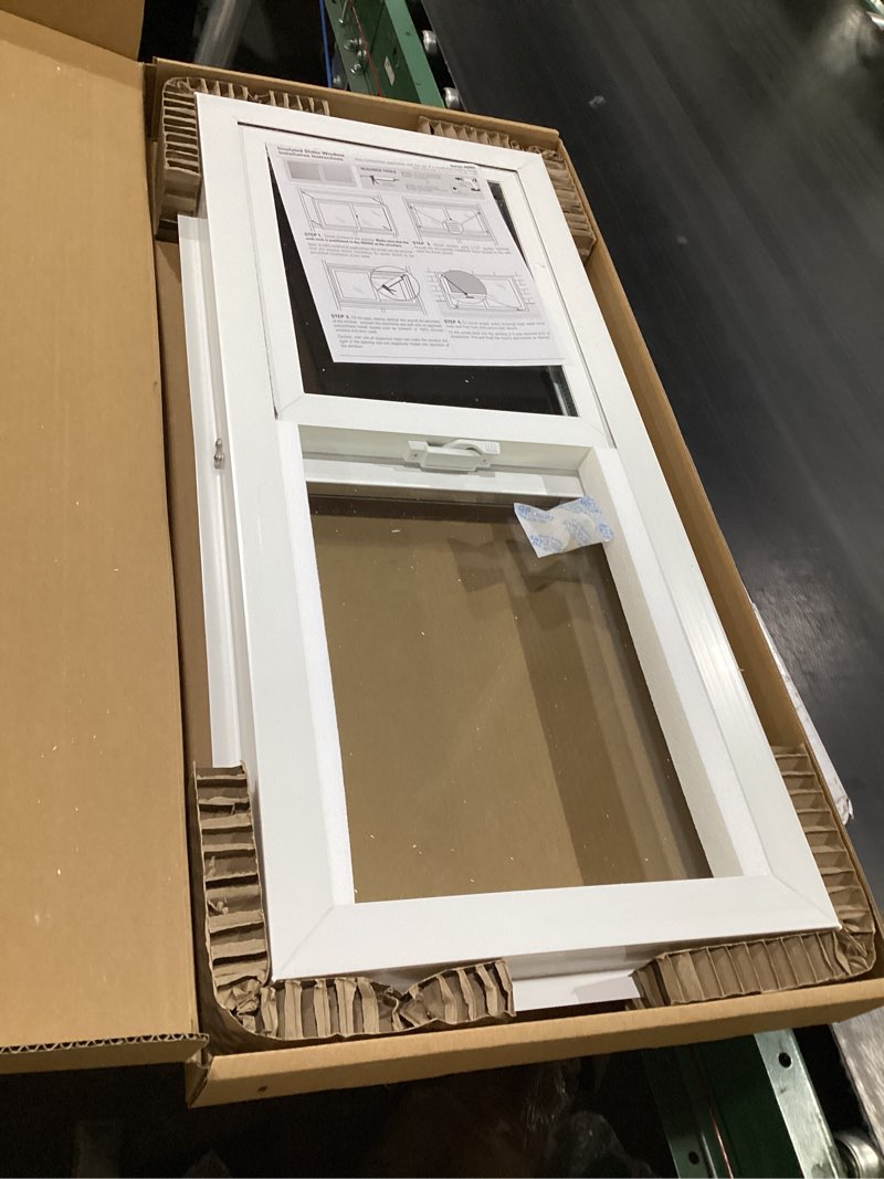 Condition photo showing New/Like New for jixun left-hand single sliding vinyl window white with dual pane insulated glass