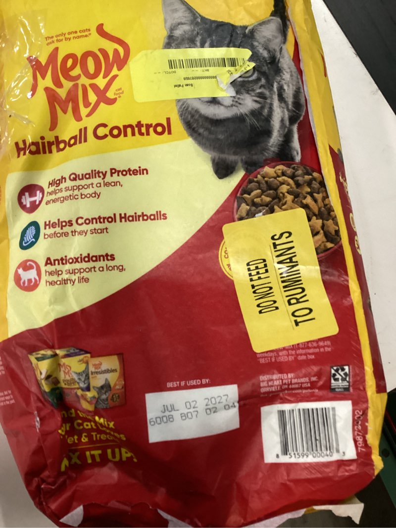 Condition photo showing Good Condition for meow mix hairball control with flavors of chicken, turkey , salmon & ocean fish adult complete & balanced dry cat food - 6.3lbs