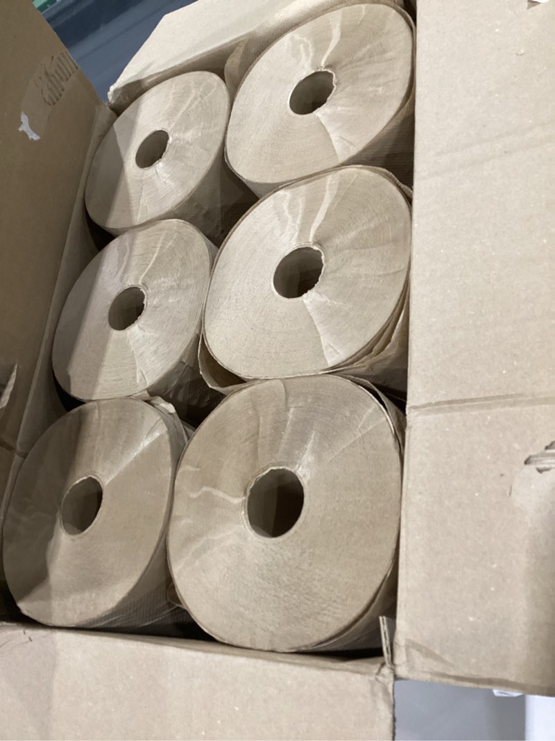 Condition photo showing New/Like New for AmazonCommercial 1-Ply Kraft 7.9' Hard Roll Paper Towels (SOFI-011) Bulk for Business |Made from 100% Recyclable Material |Compatible with Universal Dispensers|800 feet per Roll (6 Rolls)