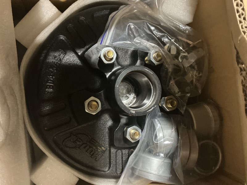 Condition photo showing Good Condition for possibly used aeagle 5 on 5 bolt circle drum kits w/ 10\" x 2-1/4\" left and right electric brake for 3500lbs trailer axle (not fit 5 on 4.5 bolt circle)