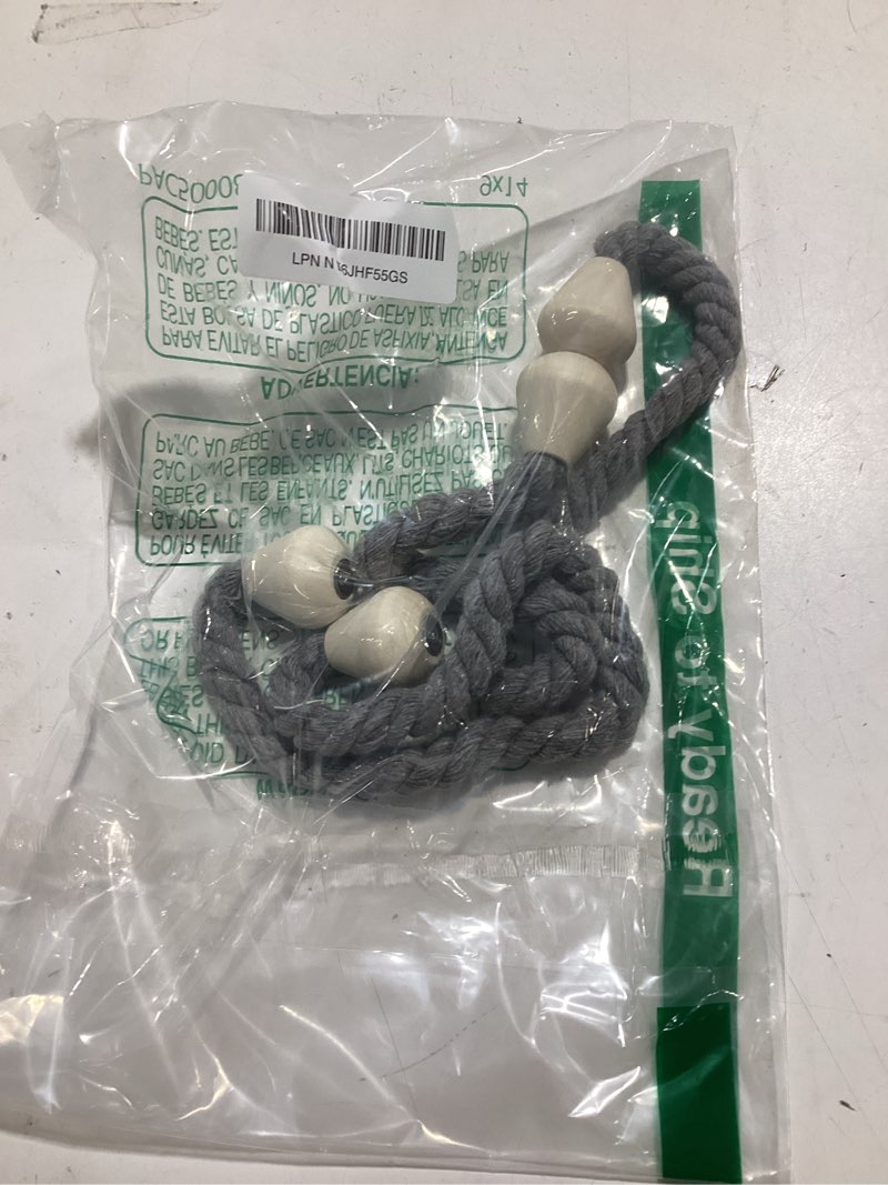 Condition photo showing Good Condition for niceec 4 pack long tassel curtain tiebacks handmade braided rope knot drape tie backs european style decorative curtain holdbacks for home & office window drapery (white) 4 pack white