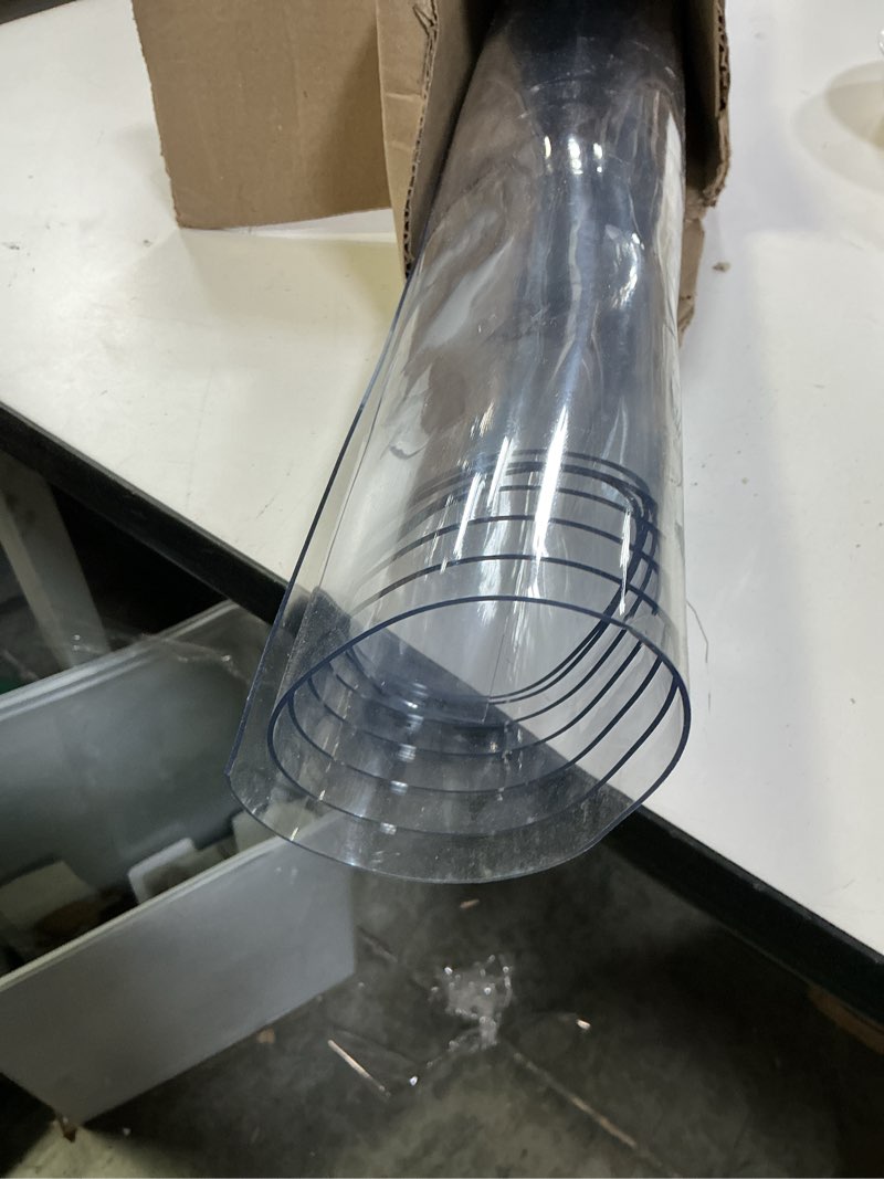 Condition photo showing As Is for Clear Table Cover Protector Rectangle Transparent Plastic Table Protector Waterproof, Anti-Scratch Clear Desk Mat for Office Desktop Dresser Dining Table, FDA Compliant Clear 