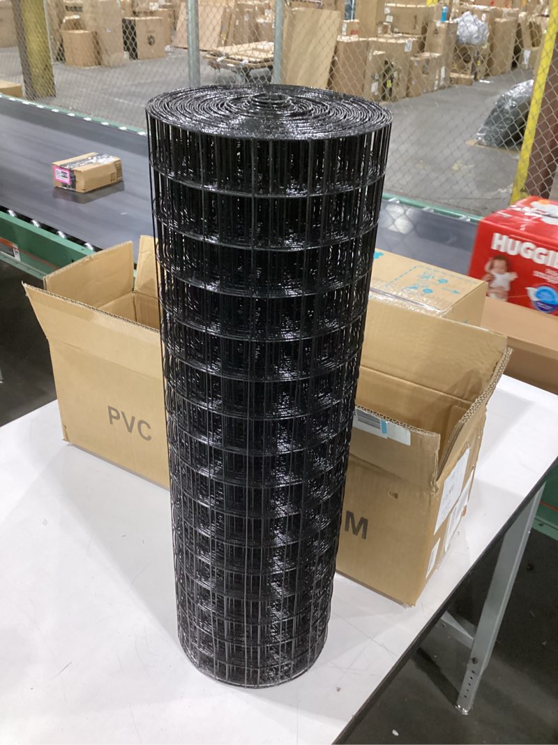 Condition photo showing New/Like New for 24'' x 50' 1.5inch hardware cloth 16 gauge black vinyl coated welded fence mesh for home and garden fence and home improvement project