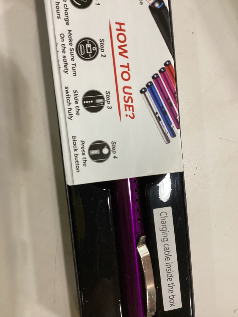 Condition photo showing New/Like New for FIGHTSENSE Pen Stun Gun for Self Defense Battery Life Indicator, Belt Clip, Pen Flashlight stun Gun for Women self Defense Purple