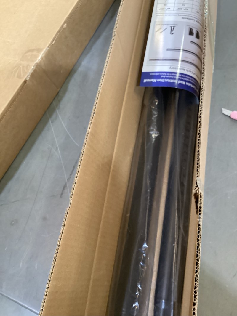 Condition photo showing Good Condition for fadoty tension curtain rods no drilling, extra long tension rod 41-88 inch, heavy duty shower curtain rod for outdoor patio bathroom windows room divider, adjustable, anti-slip, no rust, black black 41-88inch