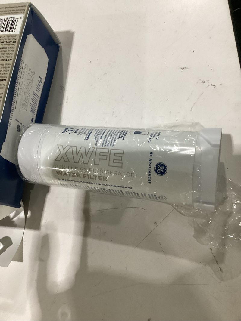 Condition photo showing Good Condition for ge xwfe refrigerator water filter, genuine replacement filter, certified to reduce lead, sulfur, and 50+ other impurities, replace every 6 months for best results, pack of 1