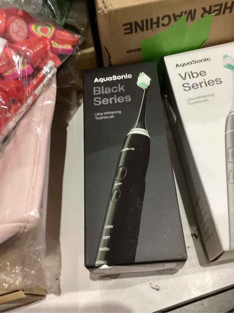 Condition photo showing New/Like New for Aquasonic Black Series Ultra Whitening Toothbrush – ADA Accepted Electric Toothbrush- 8 Brush Heads & Travel Case – 40,000 VPM Electric Motor & Wireless Charging - 4 Modes w Smart Timer 1 Count (Pack of 1)