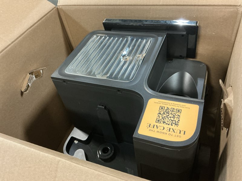 Condition photo showing As Is for Ninja Luxe Café 3-in-1 Espresso, Drip Coffee and Cold Brew Machine | Integrated Coffee Grinder, Milk Frother, Assisted Tamper & Built-In Espresso Accessory Storage | Stainless Steel | ES601 Luxe Cafe Stainless Steel