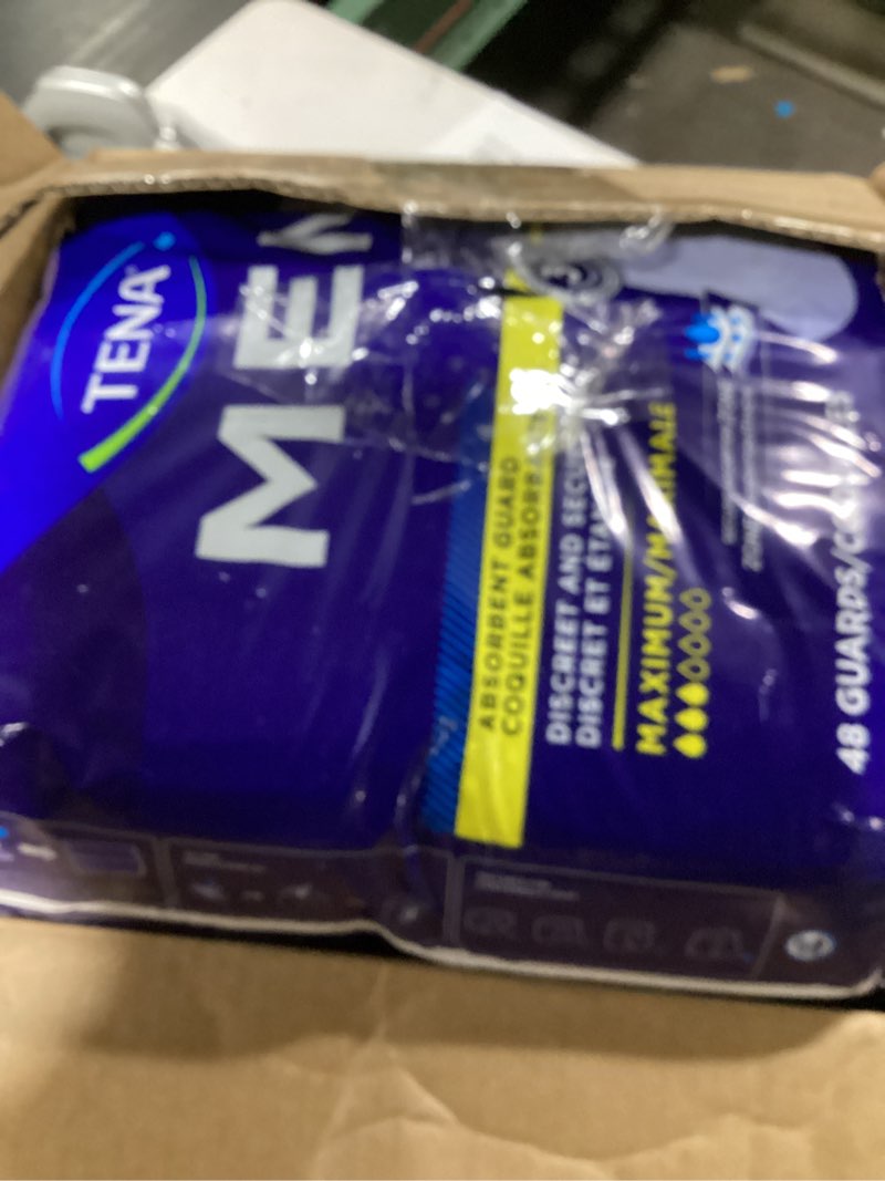 Condition photo showing As Is for tena men protective incontinence guards for men, maximum absorbency, 144 count