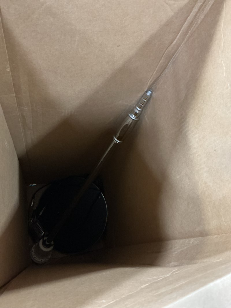 Condition photo showing item condition for Pyle Retro Microphone, Classic Vintage Style, Unidirectional Audio, Adjustable Stand, XLR Cable, Silver Finish, Dynamic Vocal Performance Mic with 49-69” Swing Stand and Detachable Microphone