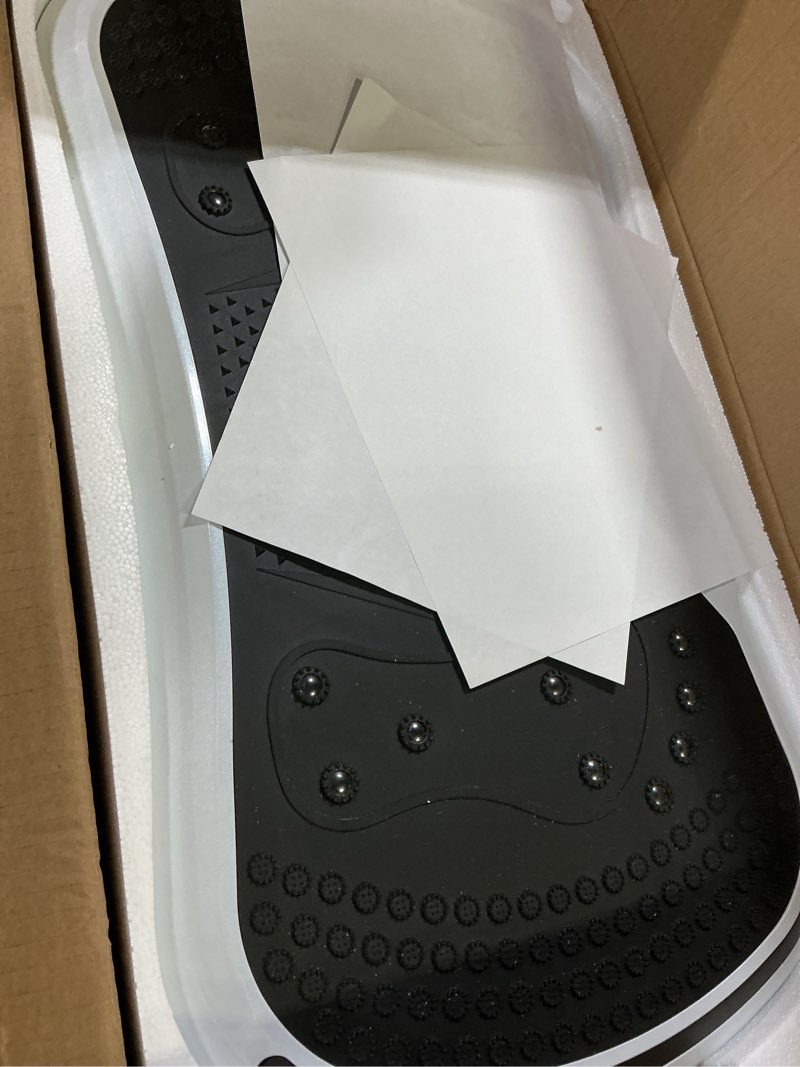 Condition photo showing Good Condition for vibration plate exercise machine for lymphatic drainage, vibration machine for full-body weight loss shaping, vibrate fitness platform 400 lbs & 200 adjustable speeds for women men home white