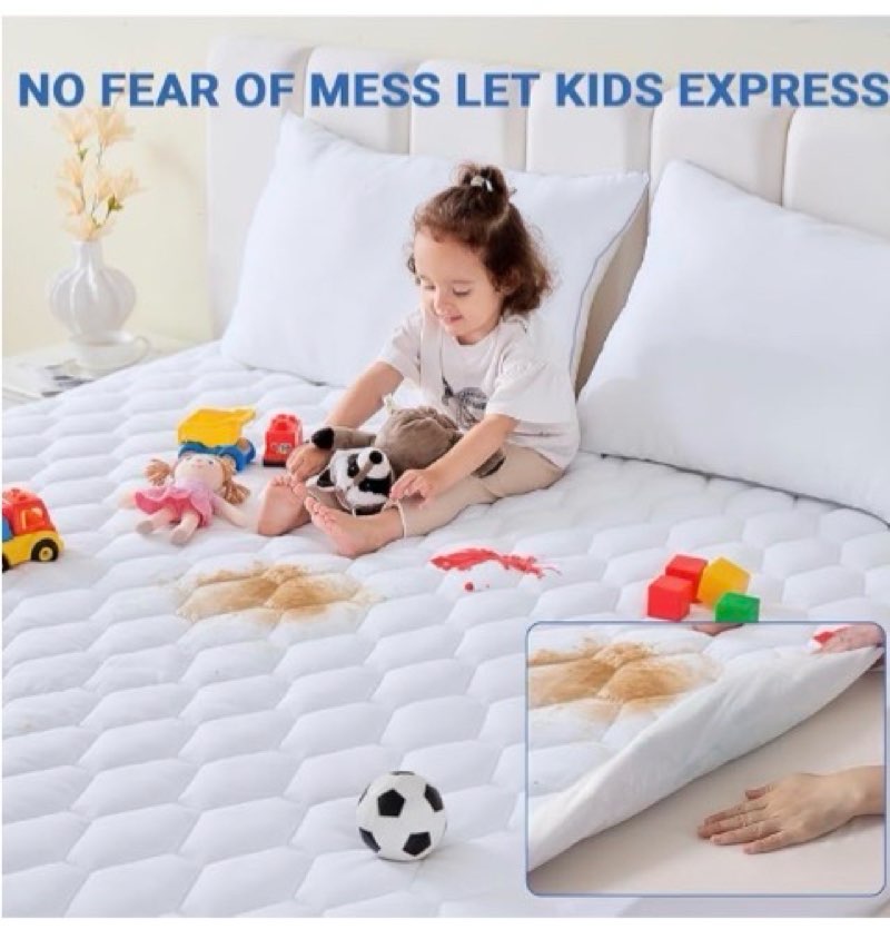 Queen Mattress Protector, 100% Waterproof Quilted Mattress Cover 3 pack 