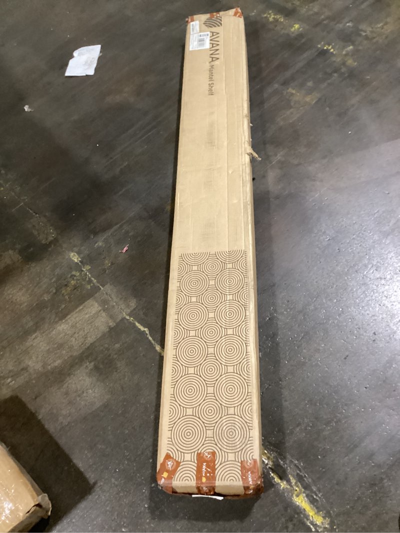 Condition photo showing Good Condition for Avana Rustic Fireplace Mantle Shelf 72 Inches for Home Decor - Handcrafted Wood Wall Shelf - Decorative Farmhouse Mantel 72 X 8 X 3 - Espresso 72 X 8 X 3 Espresso