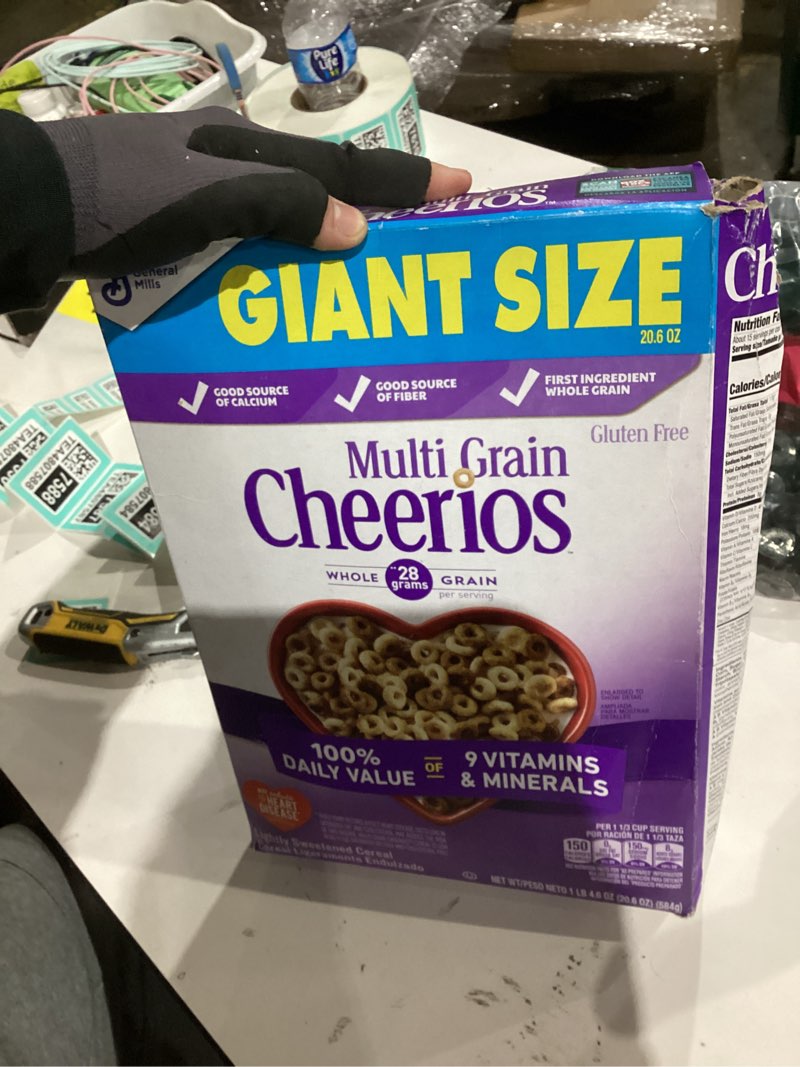 Condition photo showing As Is for Multi Grain Cheerios, Heart Healthy Breakfast Cereal, Gluten Free, Giant Size, 20.6 oz 20.6 Ounce (Pack of 1)