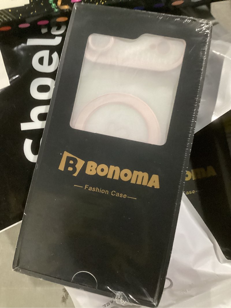 Condition photo showing New/Like New for Bonoma Compatible with iPhone Air Case 2025 Support for MagSafe, Plating Heart Glitter Magnetic Case TPU Camera Protection Back Cover for Phone Case -Pink Pink iPhone Air