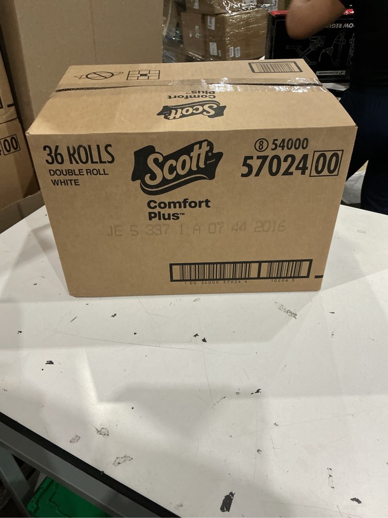 Condition photo showing New/Like New for scott comfortplus toilet paper, 36 triple rolls, 231 sheets per roll, septic-safe, 1-ply toilet tissue triple 231 sheets (pack of 36)