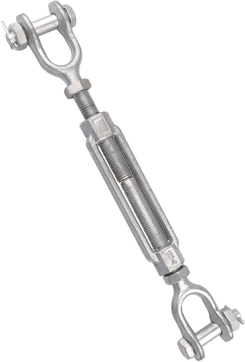 LordHardware 7/8 x 6 Inch Turnbuckle Forged Galvanized Steel Jaw and Jaw Turnbuckles for Cable Rail 