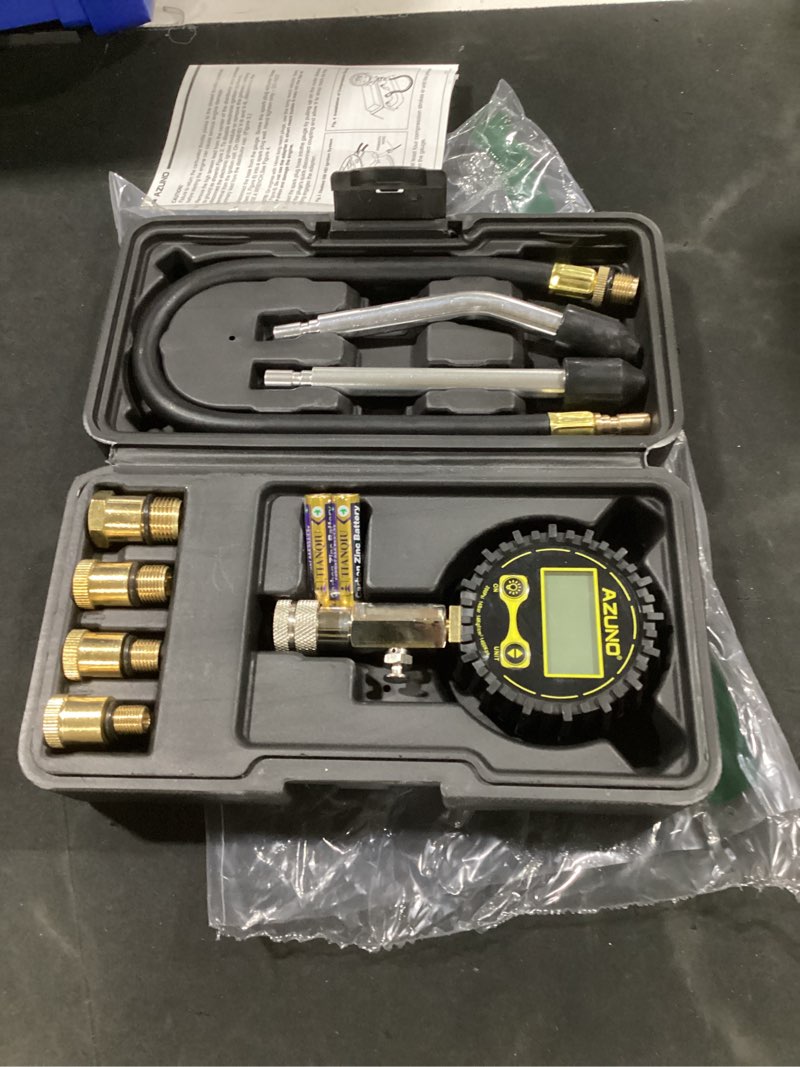 Condition photo showing Good Condition for azuno compression tester automotive, digital compression gauge 200 psi for petrol engine cylinder compression tester kit with adapter & hose