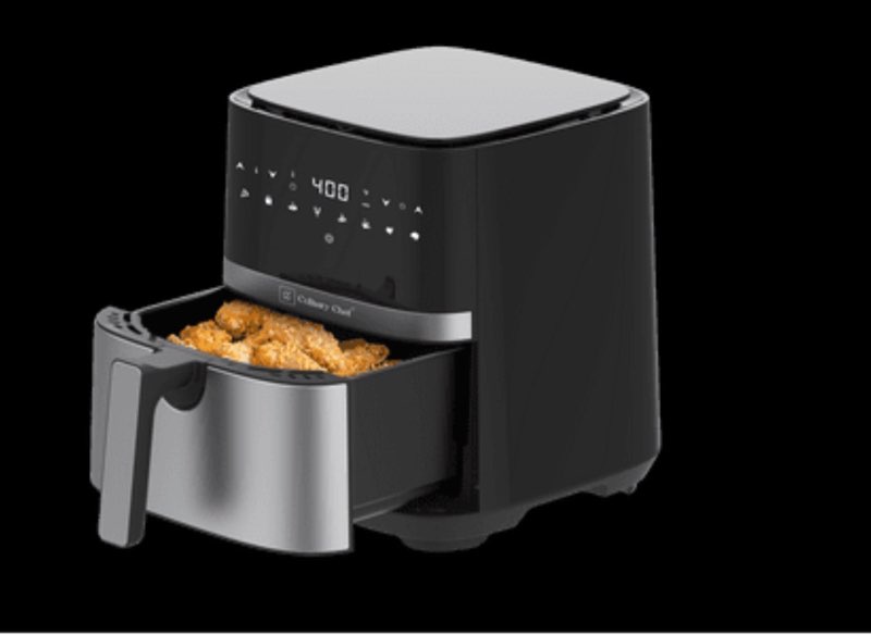 Culinary Chef 5.8-Quart Electric Air Fryer  Adjustable Temperature  Touch Panel Control  One-Touch Cook Functions  and 360° Rapid Cooking  1350 Watt Power