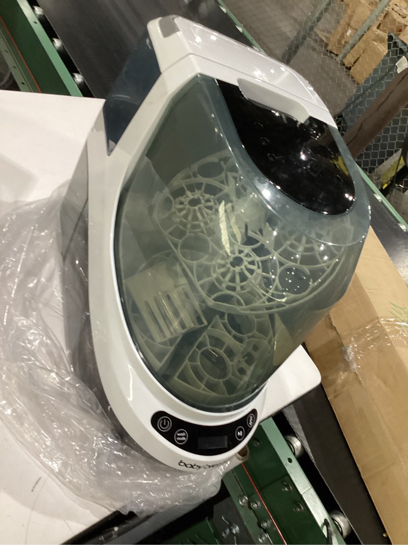 Condition photo showing As Is for not new baby brezza baby bottle washer pro - clinically proven better cleaning - washer, sterilizer + dryer in one appliance for essentials like bottles + pump parts – machine replaces brushes + racks