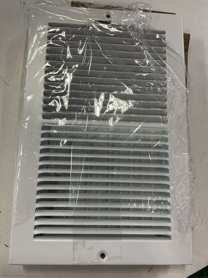 Condition photo showing Good Condition for Accord 10-in x 6-in 2-way Steel White Baseboard grille ( Outside Width- 7.29-in )