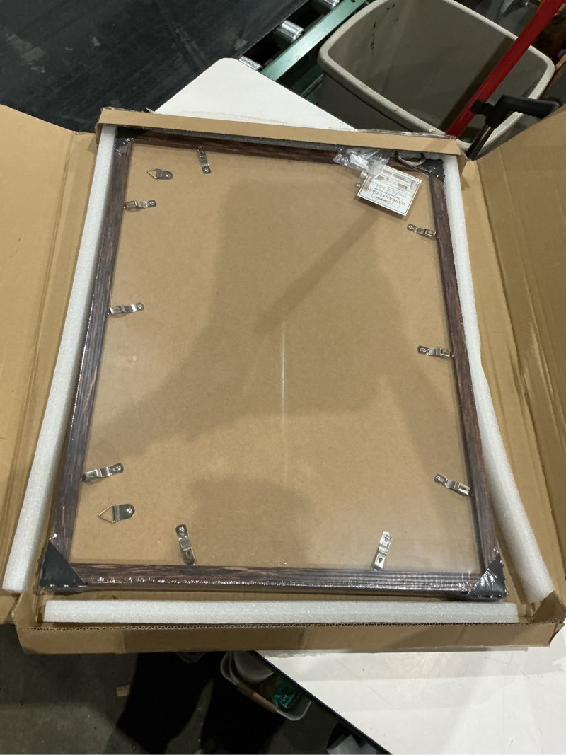 Condition photo showing Good Condition for 18x24 frame set of 2, rustic brown wood style - display 18 x 24 poster without mat or 16x20 picture with mat, wall mounting horizontal and vertical rustic brown 18x24 in