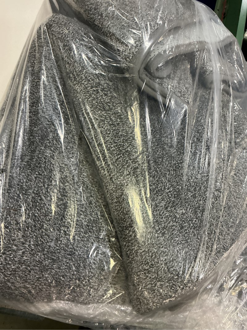 Condition photo showing As Is for FinRe?c 6x9 Washable Area Rugs for Bedroom Living Room, Low Pile Thin Rug Solid Color, Non-Slip Carpet Indoor for Home Decor (Grey) Grey 6' x 9' (Rectangular)