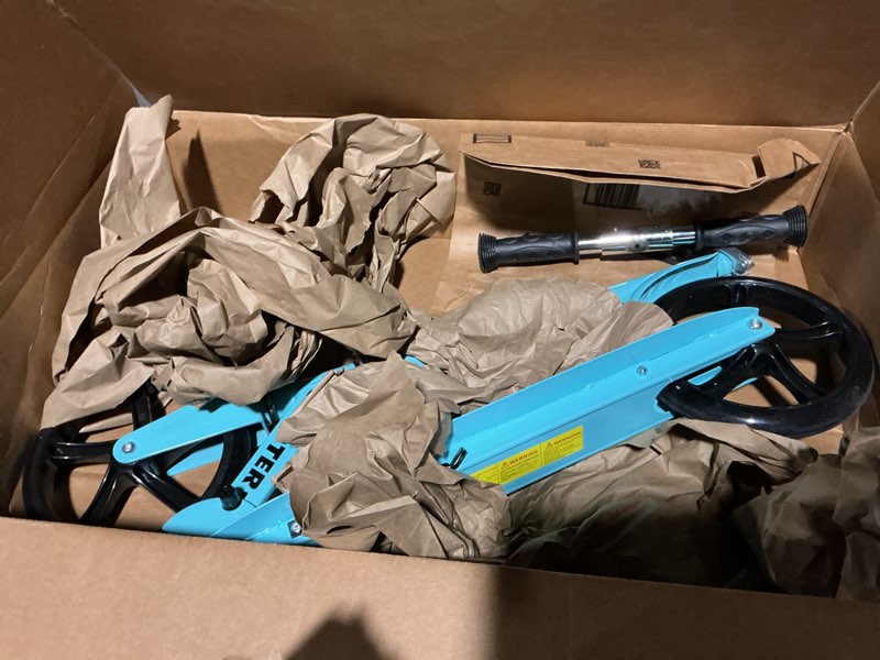 Condition photo showing As Is for Kick Scooter for Ages 6+, Kids, Teens & Adults. Max Load 240 LBS. 8IN Big Wheels for Kids, Teens & Adults, 3 Adjustable Levels Blue