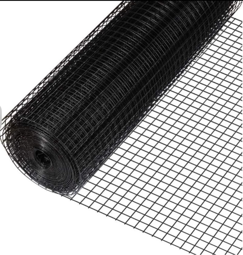 Fencer Wire 16 Gauge Black Vinyl Coated Welded Wire Mesh Size 1 inch by 1 inch (6 ft. x 50 ft.)