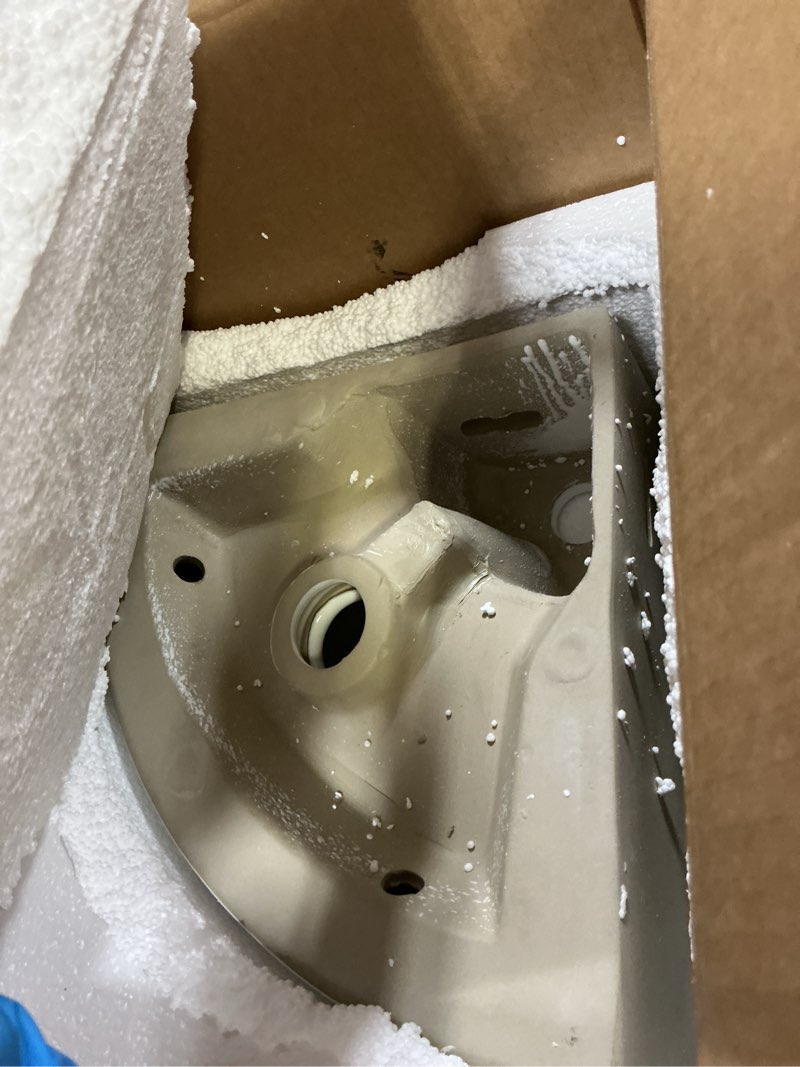 Condition photo showing Good Condition for small bathroom sink wall mounted basin triangle corner mini sink with chrome faucet & waste drain kit-12.8 x 12.8 x 5.1inch/325 x 325 x 130mm with faucet&drain set