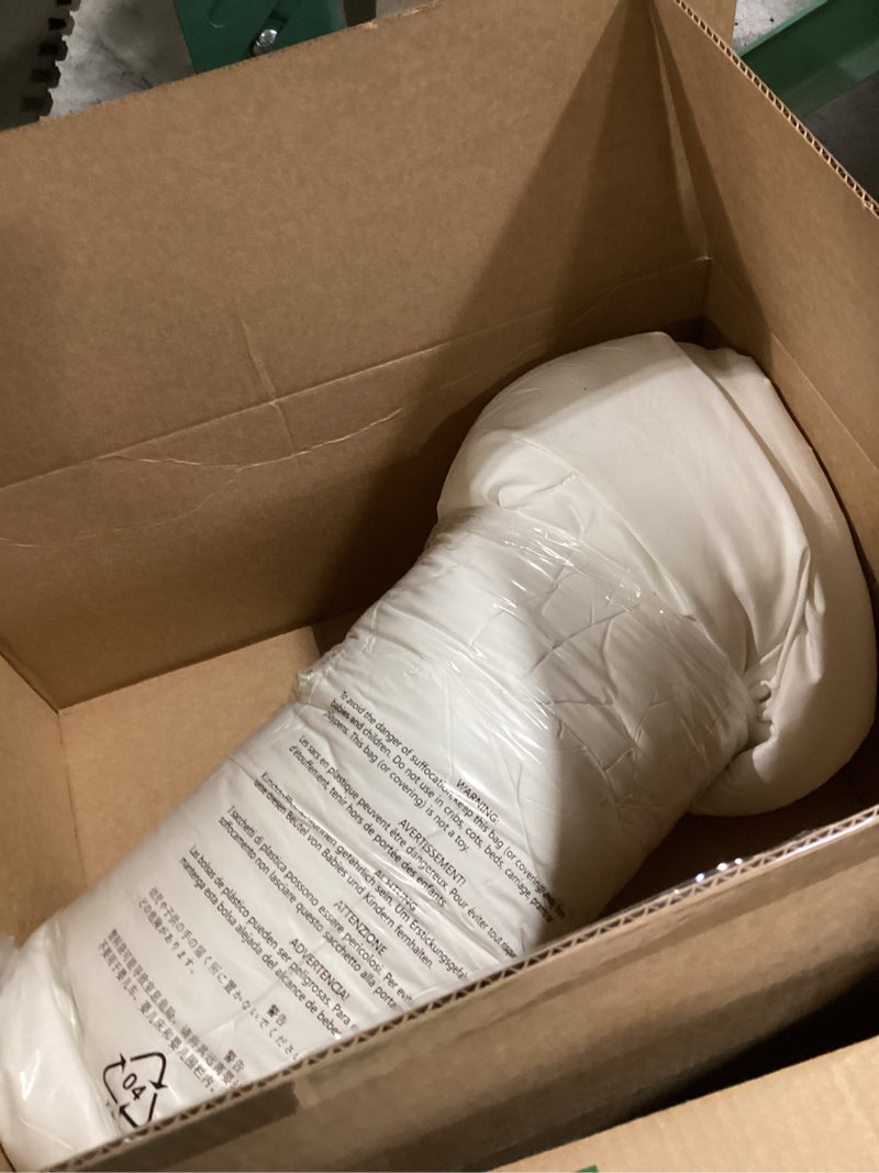 Condition photo showing Good Condition for Amazon Basics Warm, Breathable Queen Size Comforter Sets, All-Season Down-Alternative 3-Piece Bedding Set, Pinch Pleat Design, Full/Queen Size, Cream Cream Full/Queen