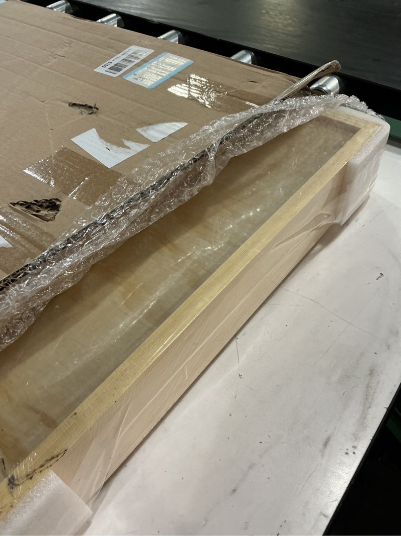 Condition photo showing New/Like New for 10”w x 21”d x 3”h soft close slide out wood drawer organizer for kitchen, (cabinet opening>11.5 inches for bottom assembly, opening= 11 inches for side assembly)