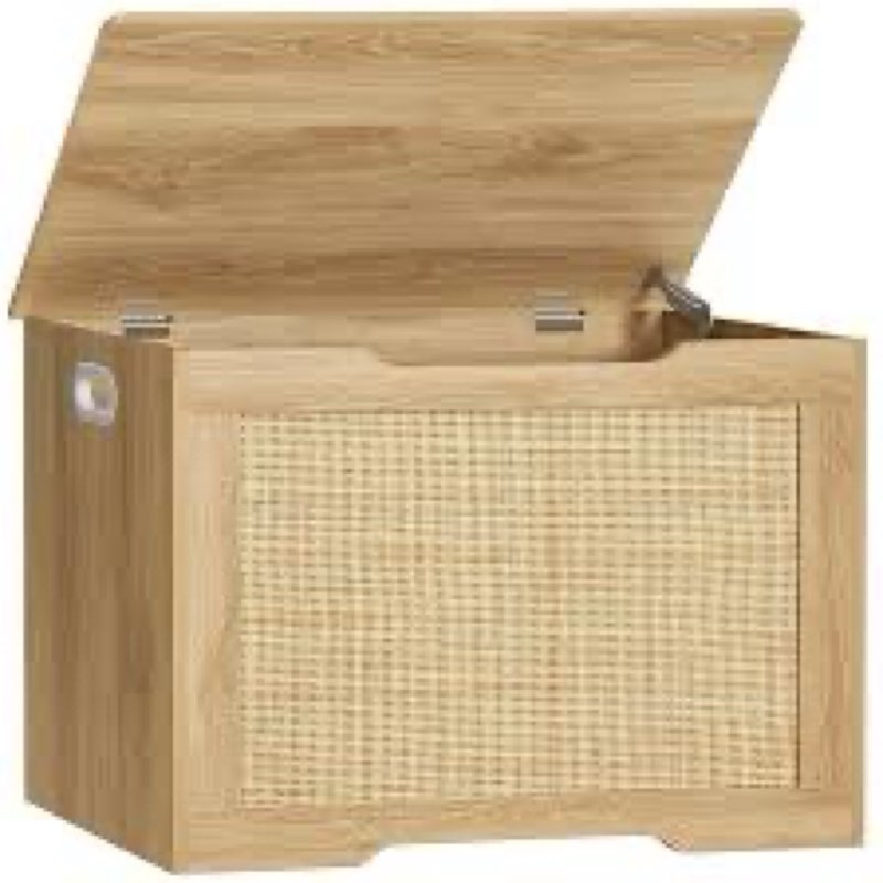 UIKE1161.116548239A Storage Chest, Rattan Storage Bench with Storage, Toy Chest for Bedro