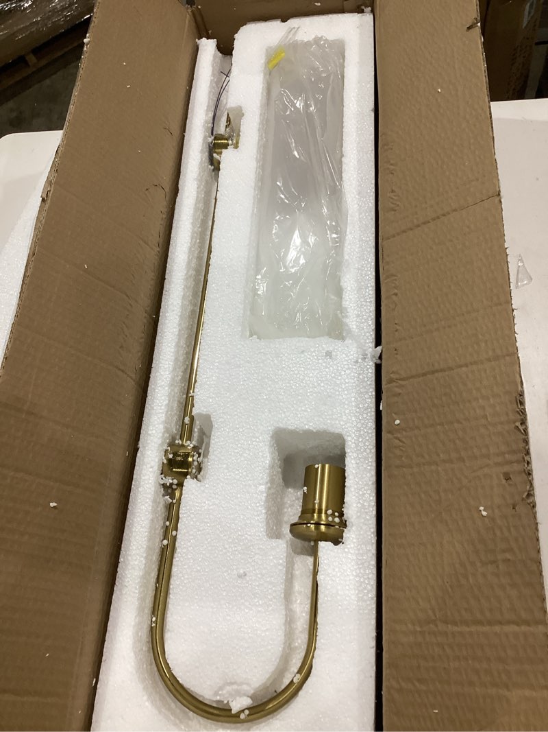Condition photo showing Good Condition for e26 mid century light smoke gray glass gold long arm wall sconce nordic classical farmhouse wall mount lamp frosted green modern industrial wall light for bedroom bedside living room white