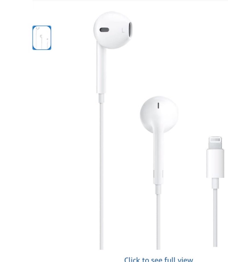 apple earpods headphones with lightning connector, wired ear buds for iphone with built-in remote to control music, phone calls, and volume one size lightning