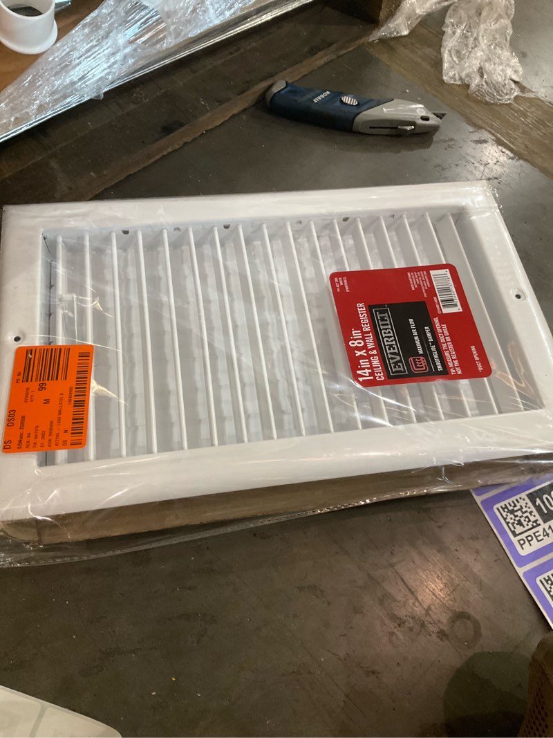 Condition photo showing Good Condition for everbilt 14 in. x 8 in. adjustable 1-way wall/ceiling register
