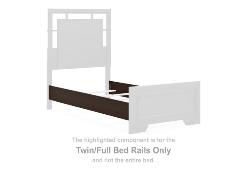 SIDE RAILS ONLY Signature design by ashley twin / full side rails black wooden