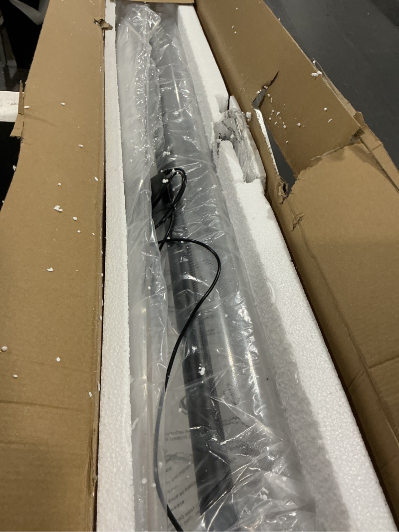 Condition photo showing As Is for NUÜR Modern Floor Lamp, Dimmable Standing Lamp with Remote Control, Stepless Adjustable Colours & Brightness, Industrial Lighting for Living Room, Bedroom, Office (Floor Lamp for Bedroom)