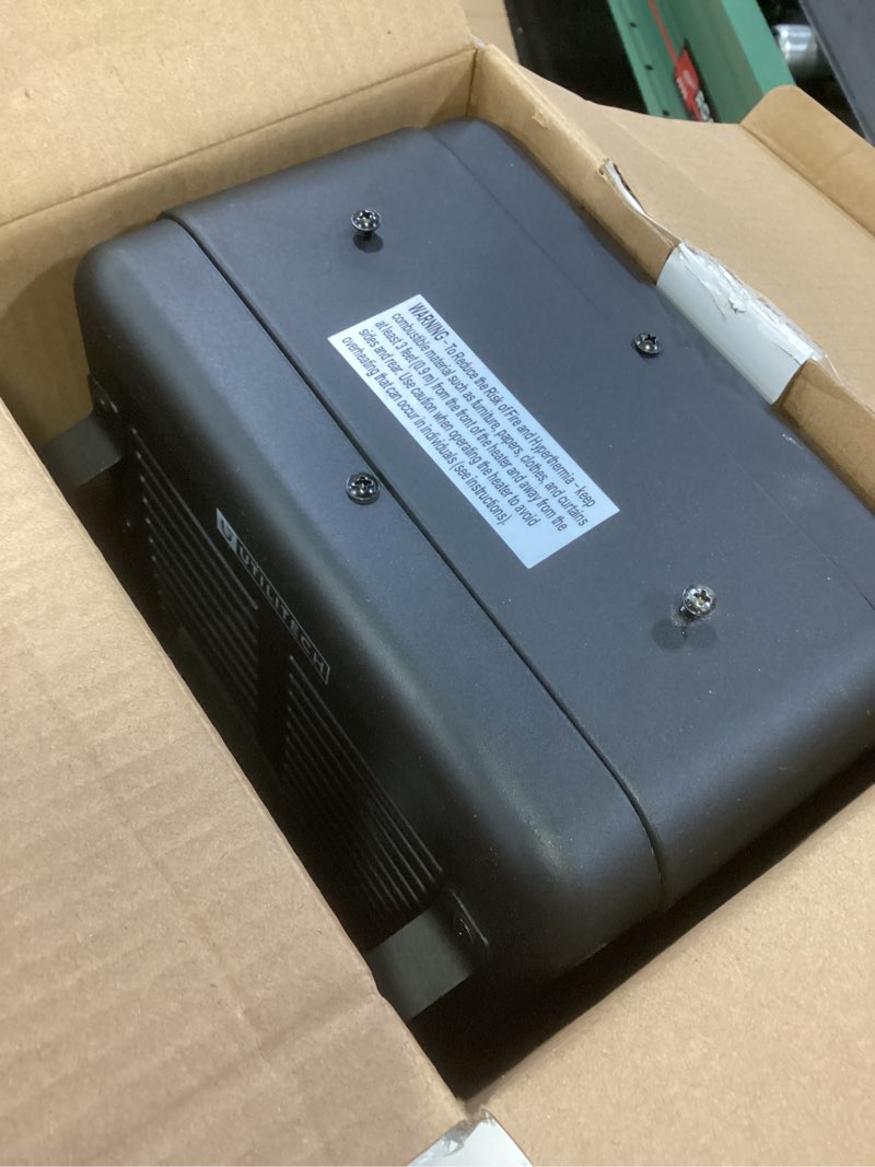 Condition photo showing Good Condition for comfort zone electric portable milkhouse style utility space heater with adjustable thermostat, overheat protection, and safety tip-over switch, ideal for garage or greenhouse, 1,500w, cz798bk black