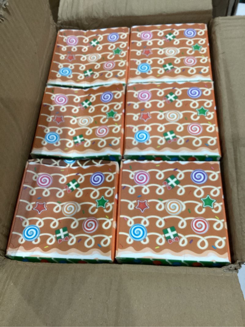 Condition photo showing Good Condition for fysuimu 12pcs christmas facial tissues cube boxes gingerbread house square tissue box cover with 600 sheets 3 ply napkins for xmas holiday home party car accessories