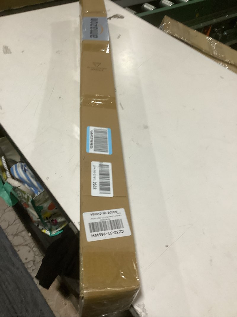 Condition photo showing As Is for white tension curtain rod 51-165in, long adjustable tension rods no drilling for window or bathroom, outdoor curtain rods for patio, easy to install, never rust, rod diameter 1.26 inches-white white 51''-165''