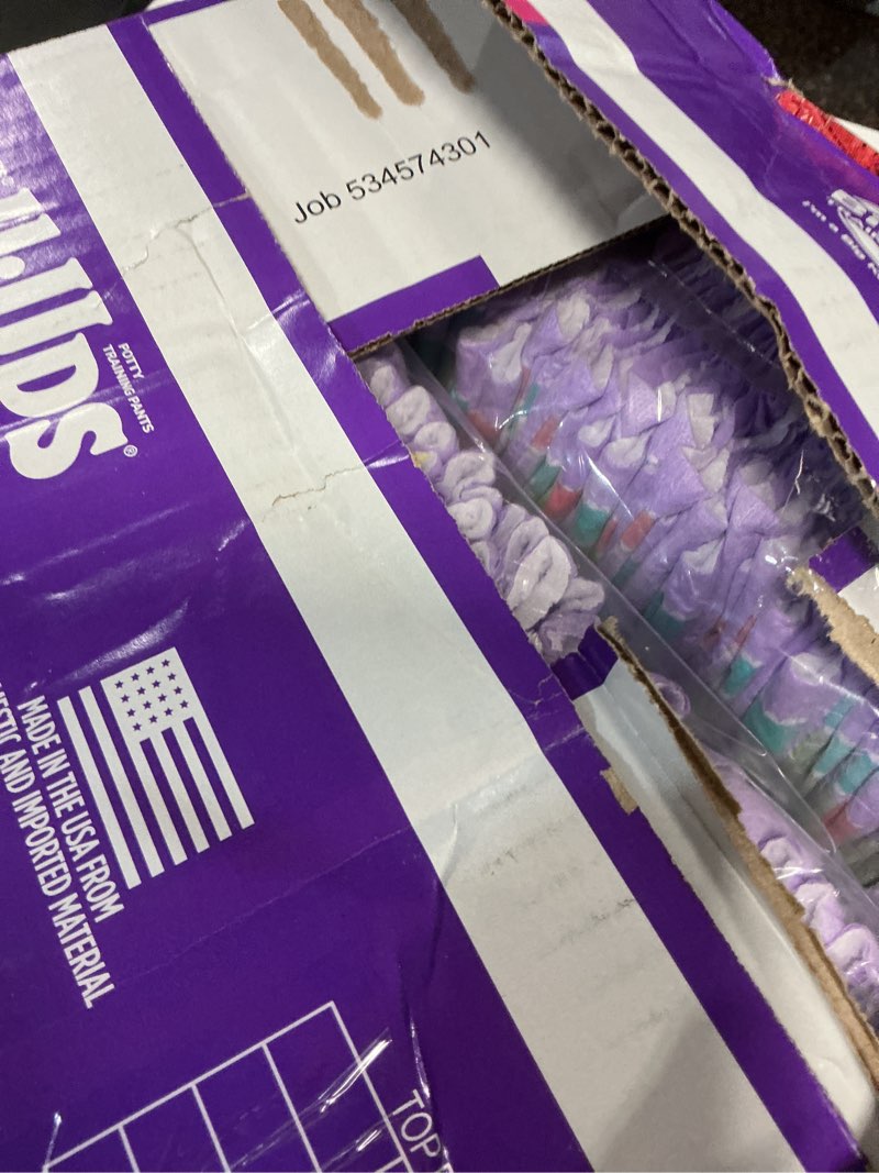 Condition photo showing New/Like New for pull-ups girls' learning designs training pants - size 2t-3t - 74ct: easy-open sides, absorbent layers