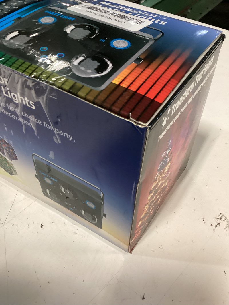 Condition photo showing New/Like New for party lights,disco dj strobe light rave stage projector effect dance club light sound activated with remote control for parties home show ktv pub dance christmas disco ball light