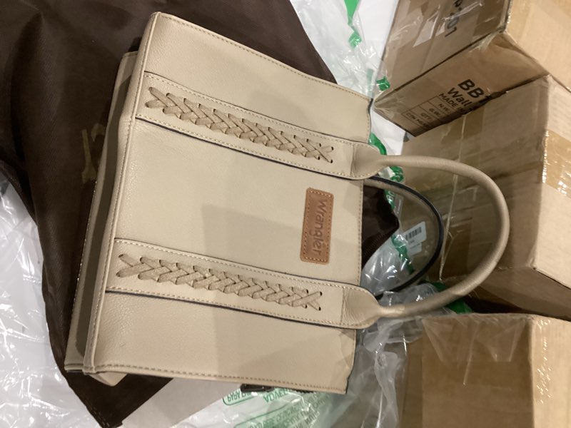 Condition photo showing New/Like New for Wrangler Medium Tote Bag for Women Designer Satchel Handbags Top-handle Purses with Strap A-natural-khaki