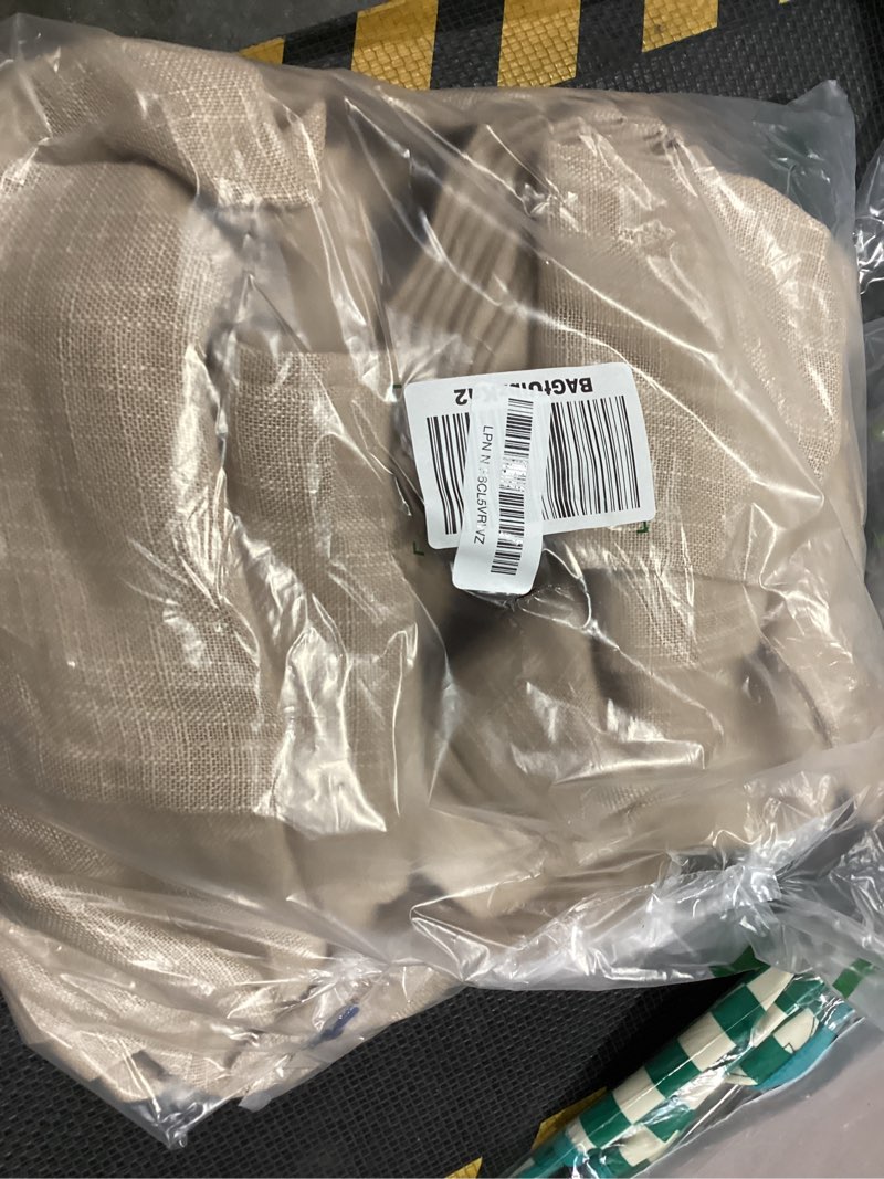 Condition photo showing Good Condition for lamit linen curtains for living room bedroom, 84 inch curtains light filtering boho semi sheer window burlap drapes with bronze grommet for room decor, 52 x 84 inch, 2 panels set, brown 52"w x 84"l (pack of 2) brown