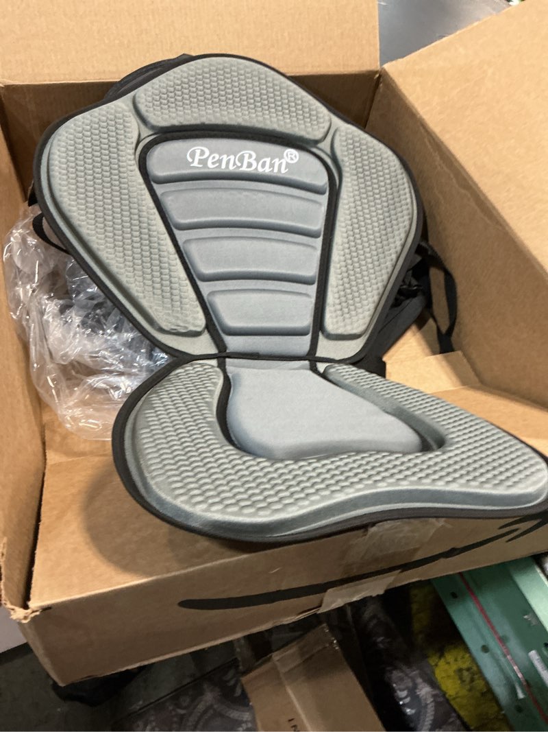 Condition photo showing Good Condition for universal deluxe kayak seat cushion with storage bag for kayak,padded boat,sup,canoe,fishing boat,seats with 4 adjustable straps 2 pack gray