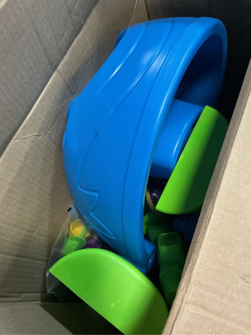 Condition photo showing Good Condition for step2 rain showers splash pond water table, kids water and sand activity sensory playset, summer outdoor toys, 13 piece water toy accessories, for toddlers 1.5+ years old, blue & green