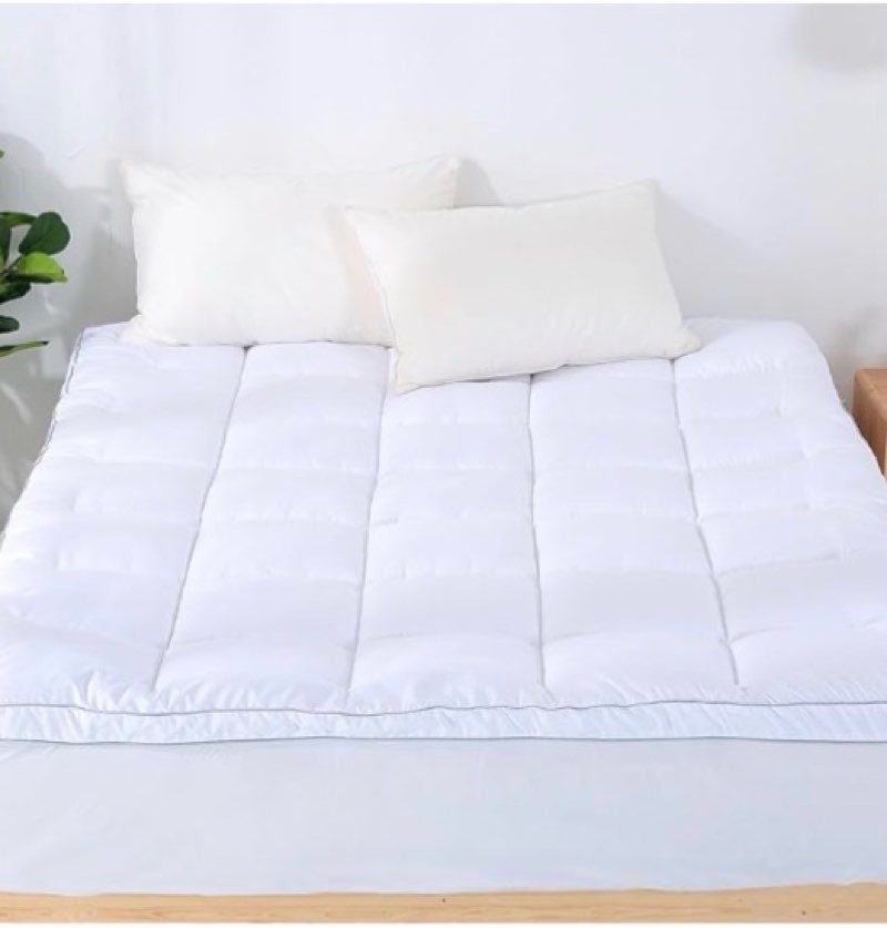 EVOLIVE Microfiber Mattress Topper Mattress Pad Pillow Cover Quilted Fitted Mattress Protector 8-18\\\" Deep Pocket Cooling Mattress Topper (queen Inches, White)