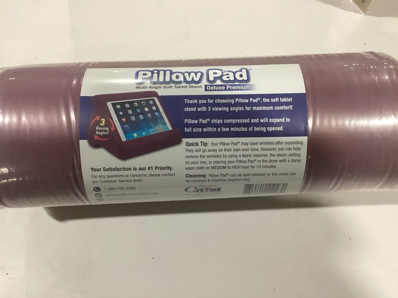 Ontel Pillow Pad Multi-Angle Soft Tablet Stand, Burgundy